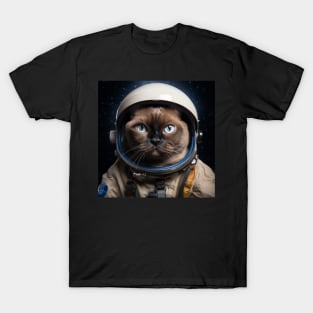 Astronaut Cat in Space - Burmese T-Shirt